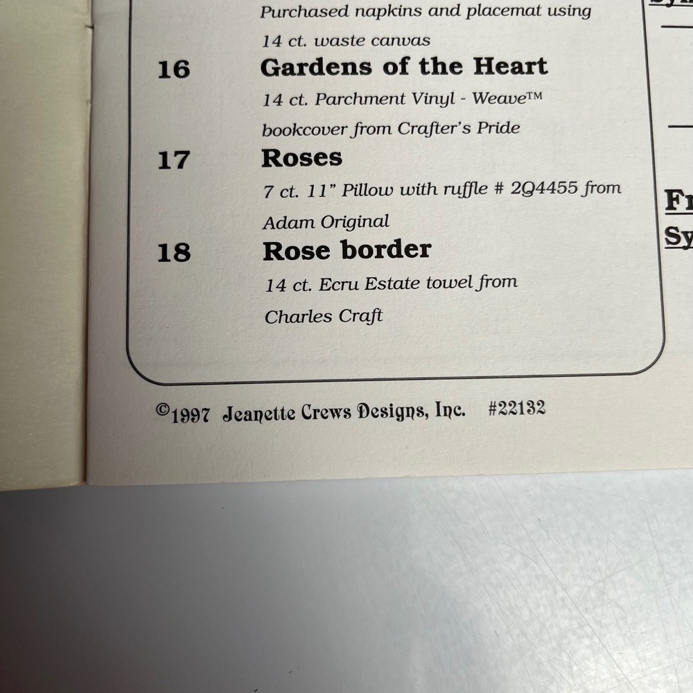 VTG Alma Lynne Gardening Angel Cross Stitch‎ Patterns Book Jeanette Crews 1997 - Picture 2 of 7